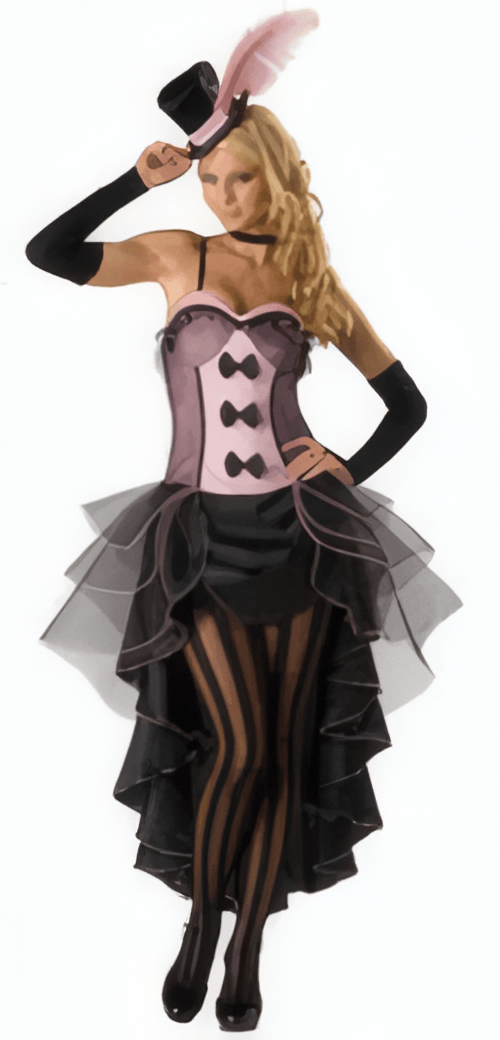 Disfraz de Can Can Rosa y Negro